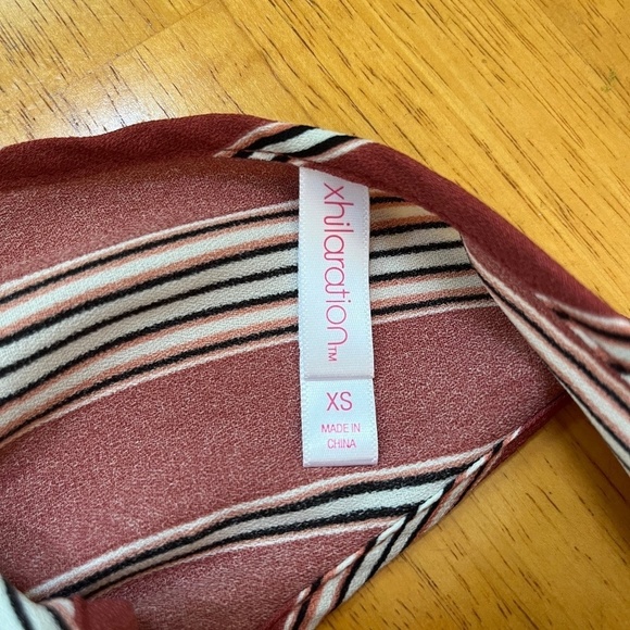 Jumpsuit Cinnamon Striped V Neck Sleeveless Summer Casual Wide Leg, Size XS S - Picture 5 of 9